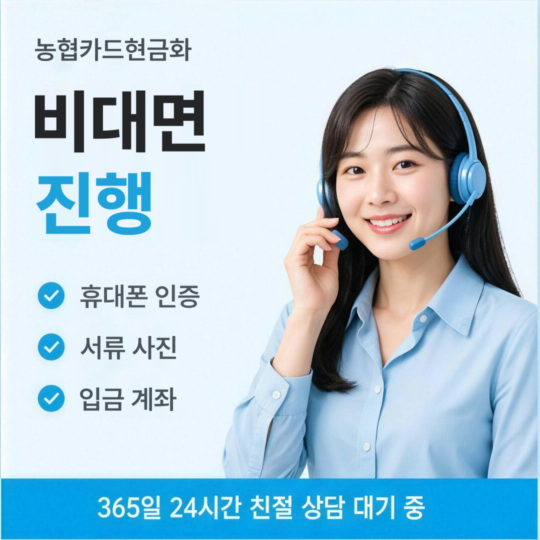 다음머니 농협카드현금화 비대면 진행 안내